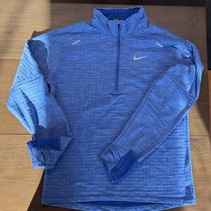 Nike Men’s Blue Heather Quarter-Zip Performance Jacket MEDIUM